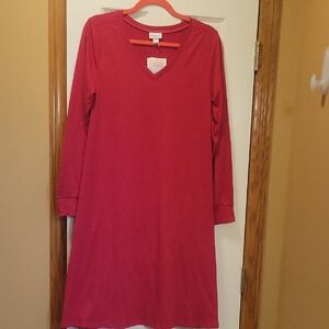 LuLaRoe Vibrant Pink Long Sleeve Dress